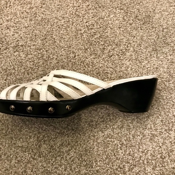 Stuart Weitzman white calf open back sandals - Picture 5 of 5